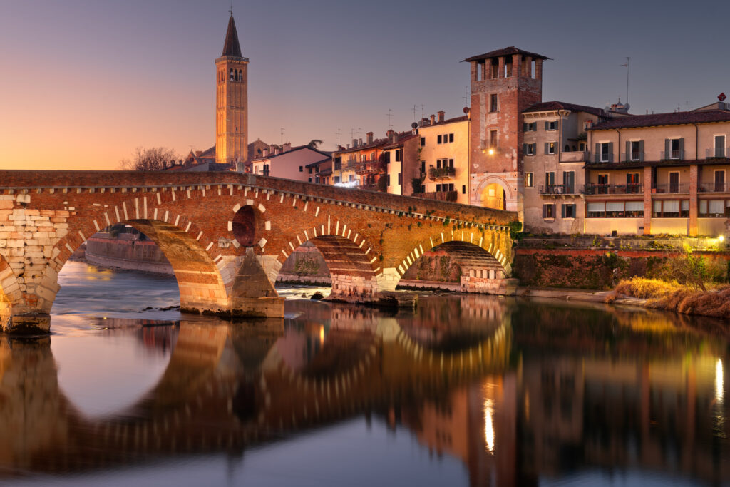 Verona, Italy Town Skyline on the Adige River